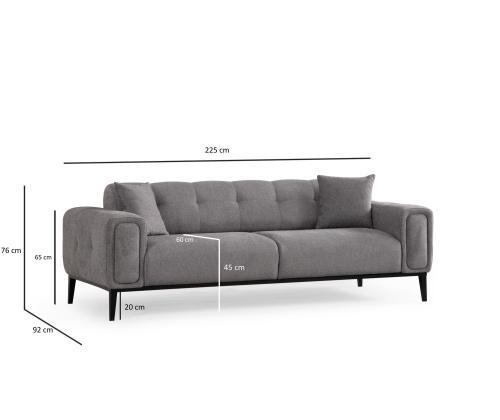 Athena 3 Seater - Light Grey