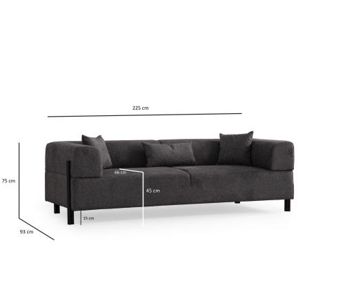 Gio 3 Seater - Anthracite