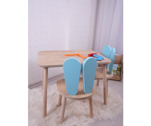 Bunny Two Chair Set - Baby Blue, Brown
