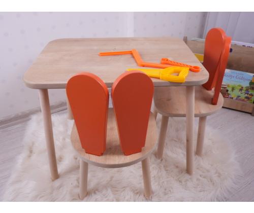 Bunny Two Chair Set - Orange, Brown