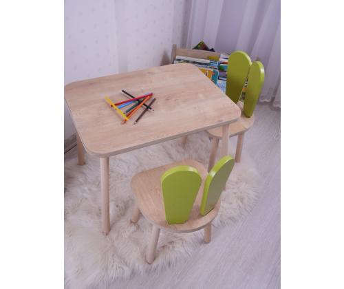 Bunny Two Chair Set - Pistachio Green, Brown