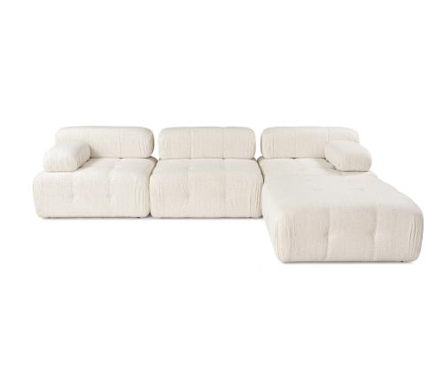 Doblo 3 Seater with Pouffe ( L1-O1-1R-Pouffe) - Cream