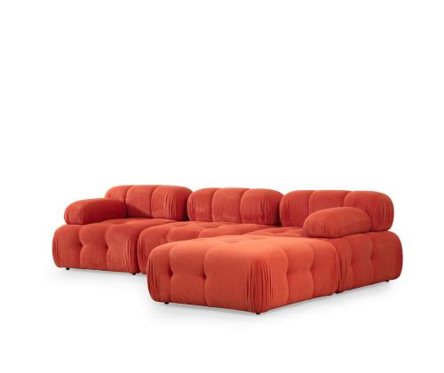 Doblo 3 Seater with Pouffe ( L1-O1-1R-Pouffe) - Red