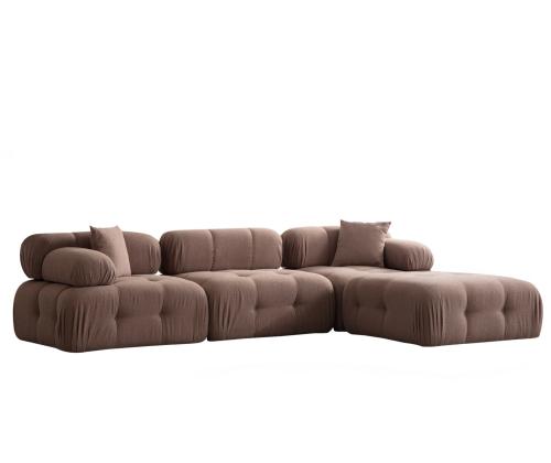 Doblo 3 Seater with Pouffe ( L1-O1-1R-Pouffe) - Cappuccino