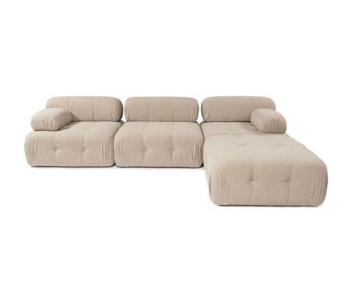 Doblo 3 Seater with Pouffe ( L1-O1-1R-Pouffe) - Peach