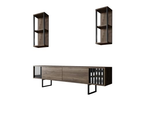 Chrome Line Set - Walnut, Black
