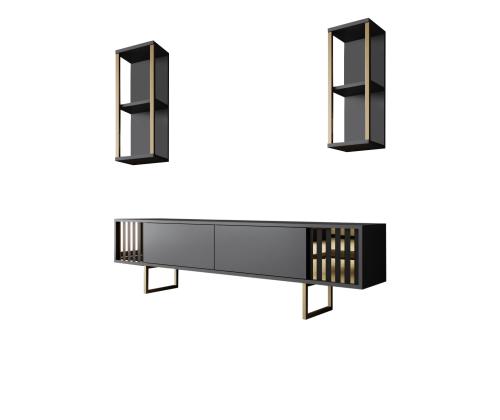 Gold Line - Anthracite, Gold