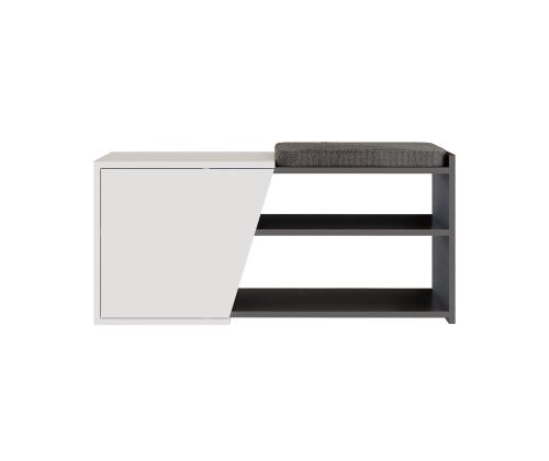 Fiona Bench - Anthracite, White