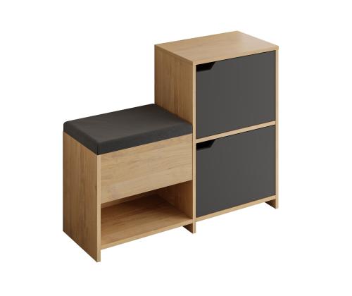 Haven Shoe Bench - Oak, Anthracite