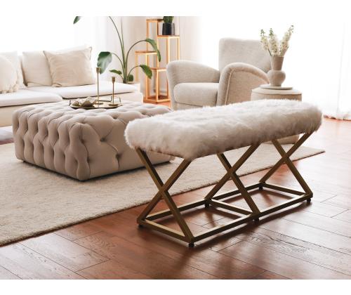 Capraz Pelush - Gold, White