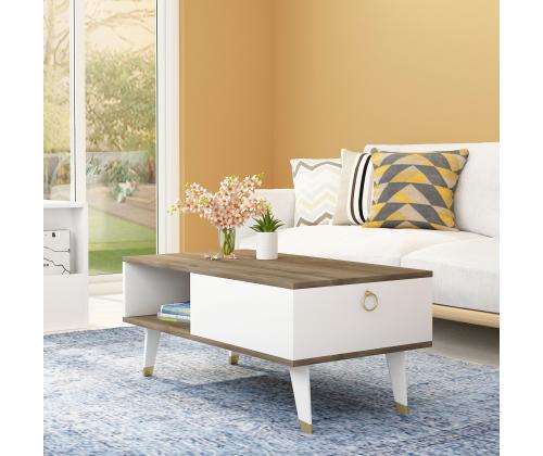 Delux - Walnut, White