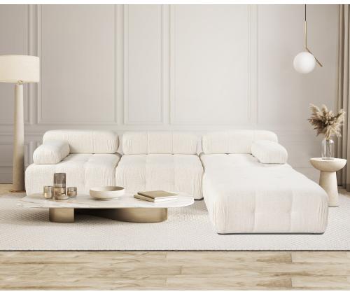 Doblo 3 Seater with Pouffe ( L1-O1-1R-Pouffe) - Cream