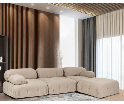 Doblo 3 Seater with Pouffe ( L1-O1-1R-Pouffe) - Peach