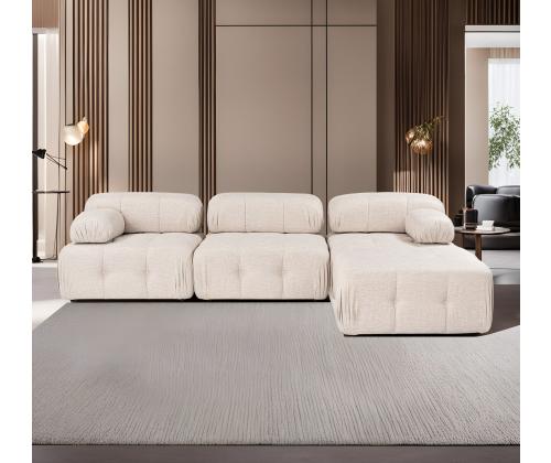 Doblo 3 Seater with Pouffe ( L1-O1-1R-Pouffe) - Light Brown