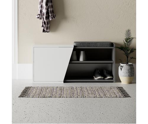 Fiona Bench - Anthracite, White