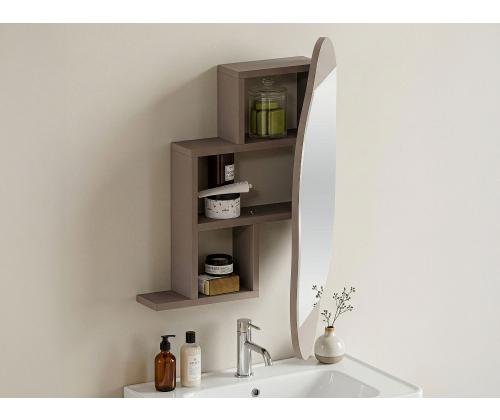 Cloud Storage Bathroom Wall Mirror - Light Mocha