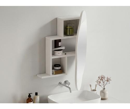 Cloud Storage Bathroom Wall Mirror - White