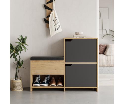 Haven Shoe Bench - Oak, Anthracite