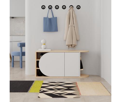 Nova Shoe Bench - Oak, White