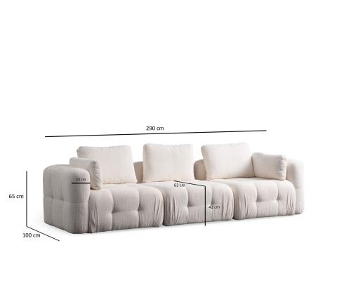 Amaris 3 Seater -White