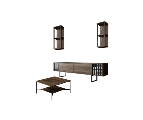 Chrome Line Set - Walnut, Black