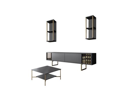 Gold Line - Anthracite, Gold