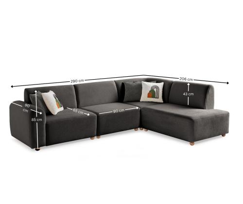 Diivan S-Loft Right - Anthracite