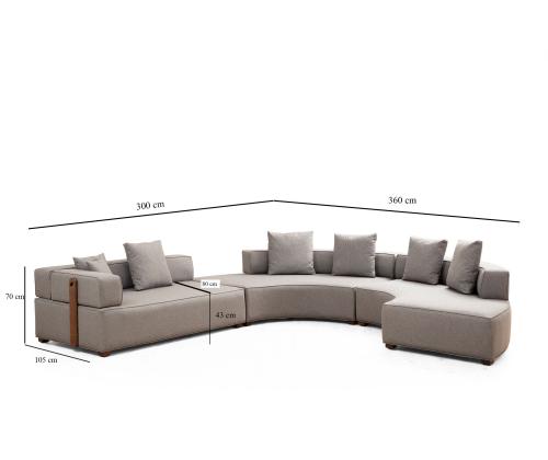 Gondol-4 (CHL-SOL-CHL-SAĞ-3R) - Grey