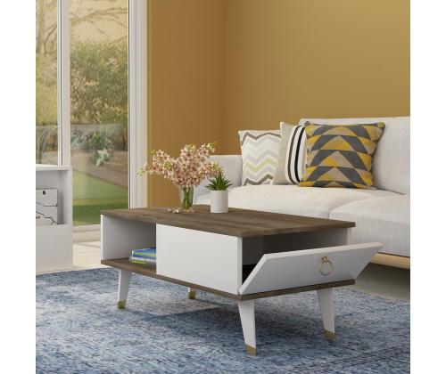 Delux - Walnut, White