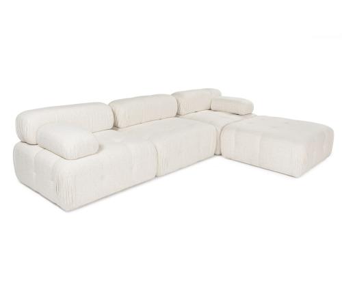 Doblo 3 Seater with Pouffe ( L1-O1-1R-Pouffe) - Cream