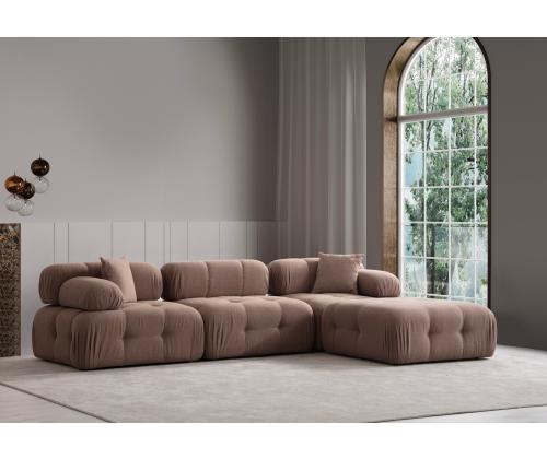 Doblo 3 Seater with Pouffe ( L1-O1-1R-Pouffe) - Cappuccino
