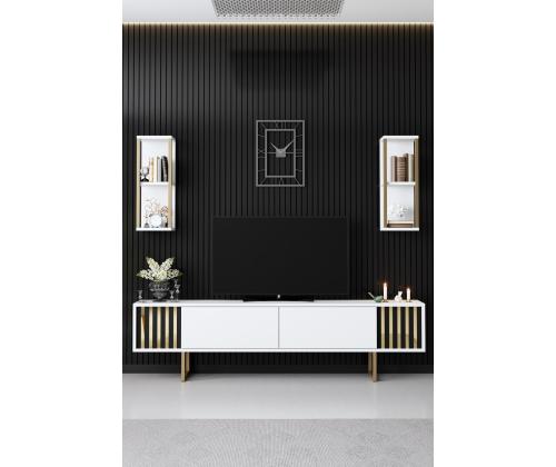 Gold Line - White, Black