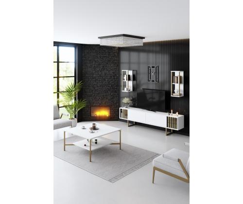 Gold Line - White, Black