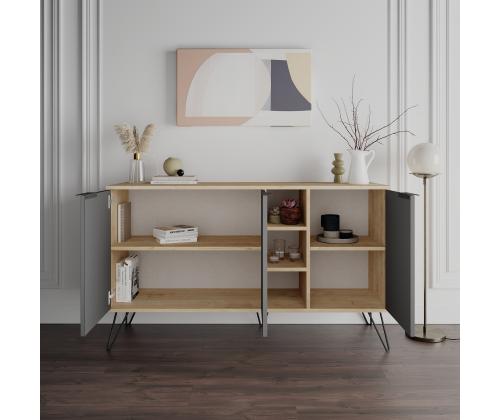 Clara Console - Oak, Anthracite