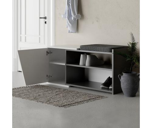 Fiona Bench - Anthracite, White