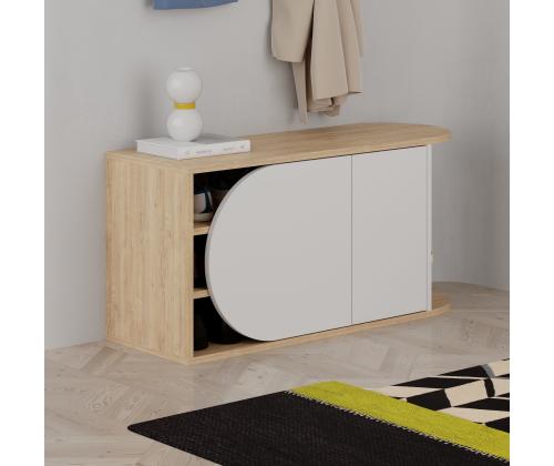 Nova Shoe Bench - Oak, White