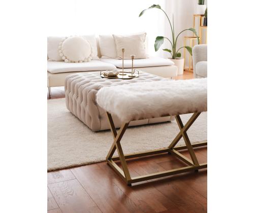 Capraz Pelush - Gold, White