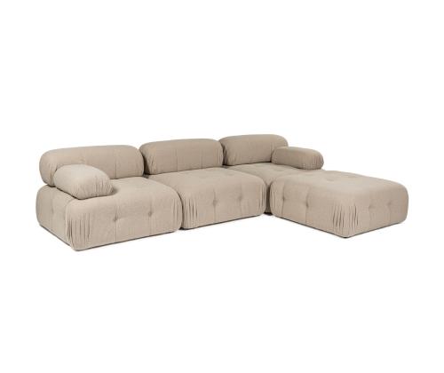 Doblo 3 Seater with Pouffe ( L1-O1-1R-Pouffe) - Peach