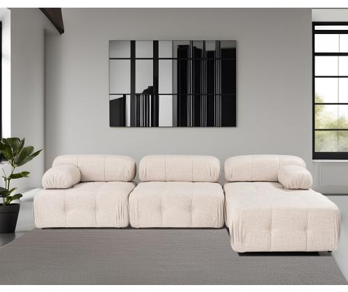 Doblo 3 Seater with Pouffe ( L1-O1-1R-Pouffe) - Light Brown