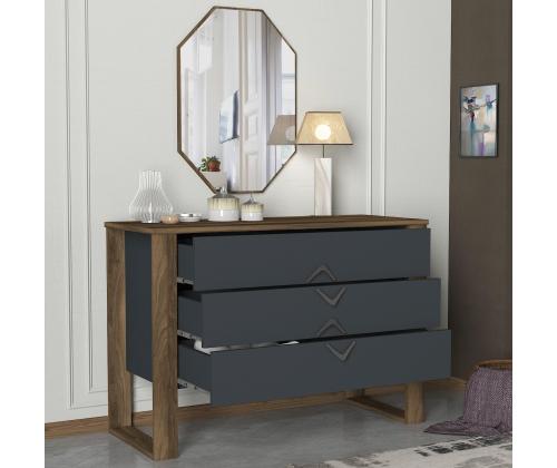 Bumerang Aynalı - Walnut, Anthracite