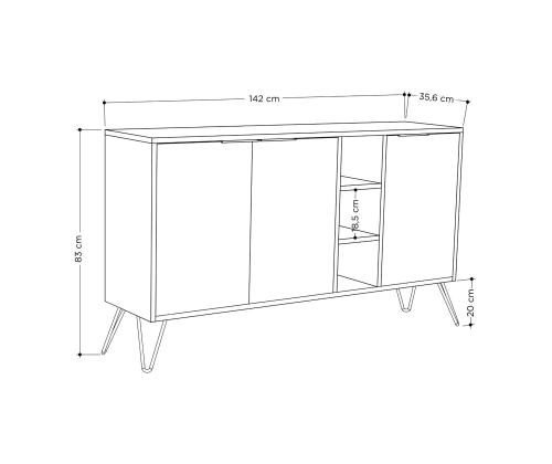 Clara Console - Oak, Anthracite