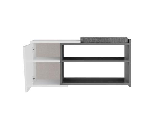 Fiona Bench - Anthracite, White