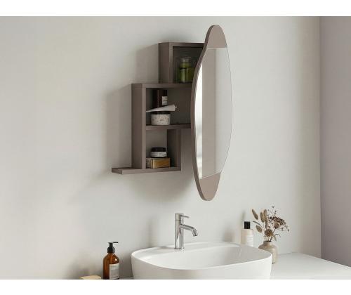 Cloud Storage Bathroom Wall Mirror - Light Mocha