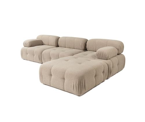 Doblo 3 Seater with Pouffe ( L1-O1-1R-Pouffe) - Peach