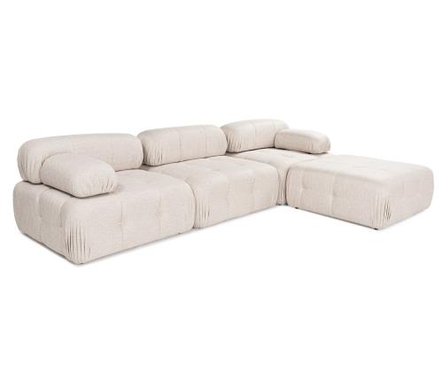 Doblo 3 Seater with Pouffe ( L1-O1-1R-Pouffe) - Light Brown