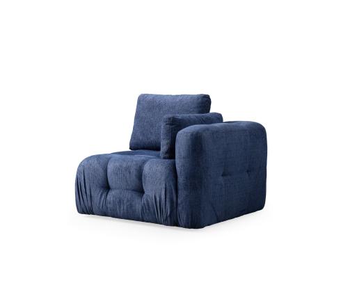 Amaris 2 Seater With Pouffe - Navy Blue