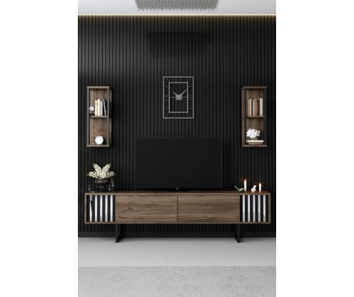 Chrome Line Set - Walnut, Black