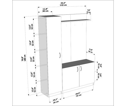 Naturel - Teak, White