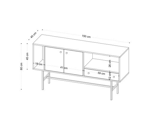 Freya - Sapphire Oak, Black