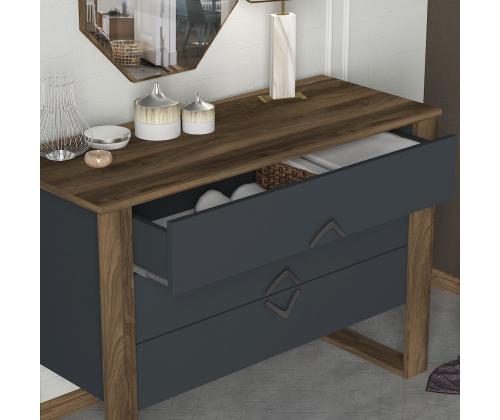 Bumerang Aynalı - Walnut, Anthracite